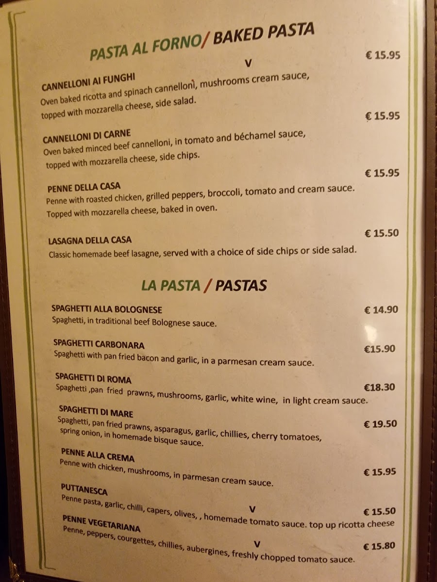 Menu Italian Restaurant Galway - Venice-8