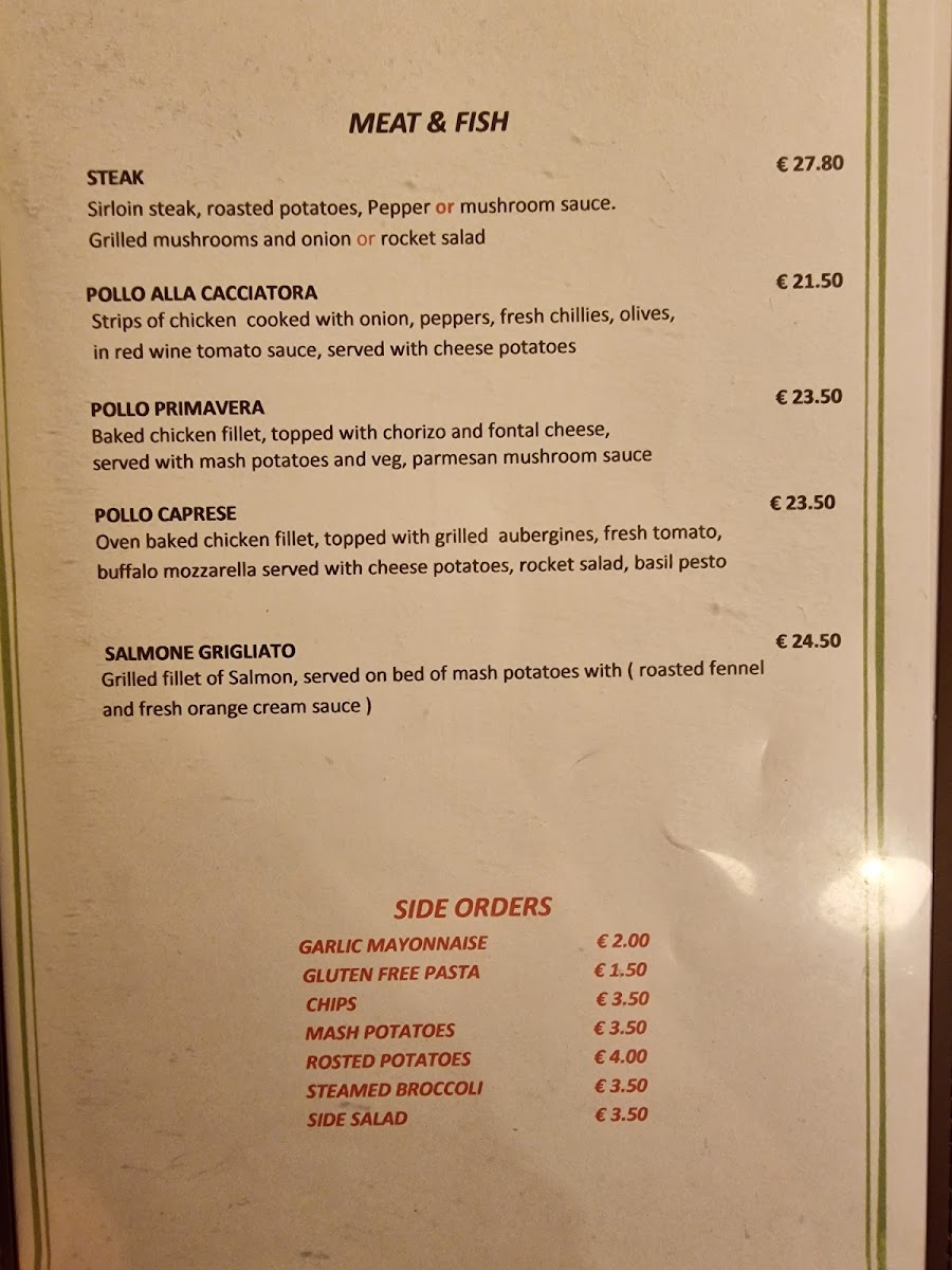 Menu Italian Restaurant Galway - Venice-9